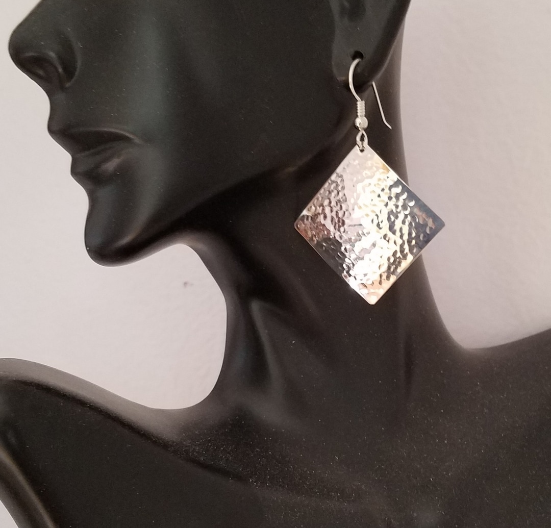 Sterling Silver Hammered Hook Earrings