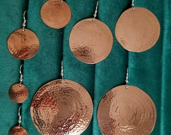 Solid Copper Hammered Earrings