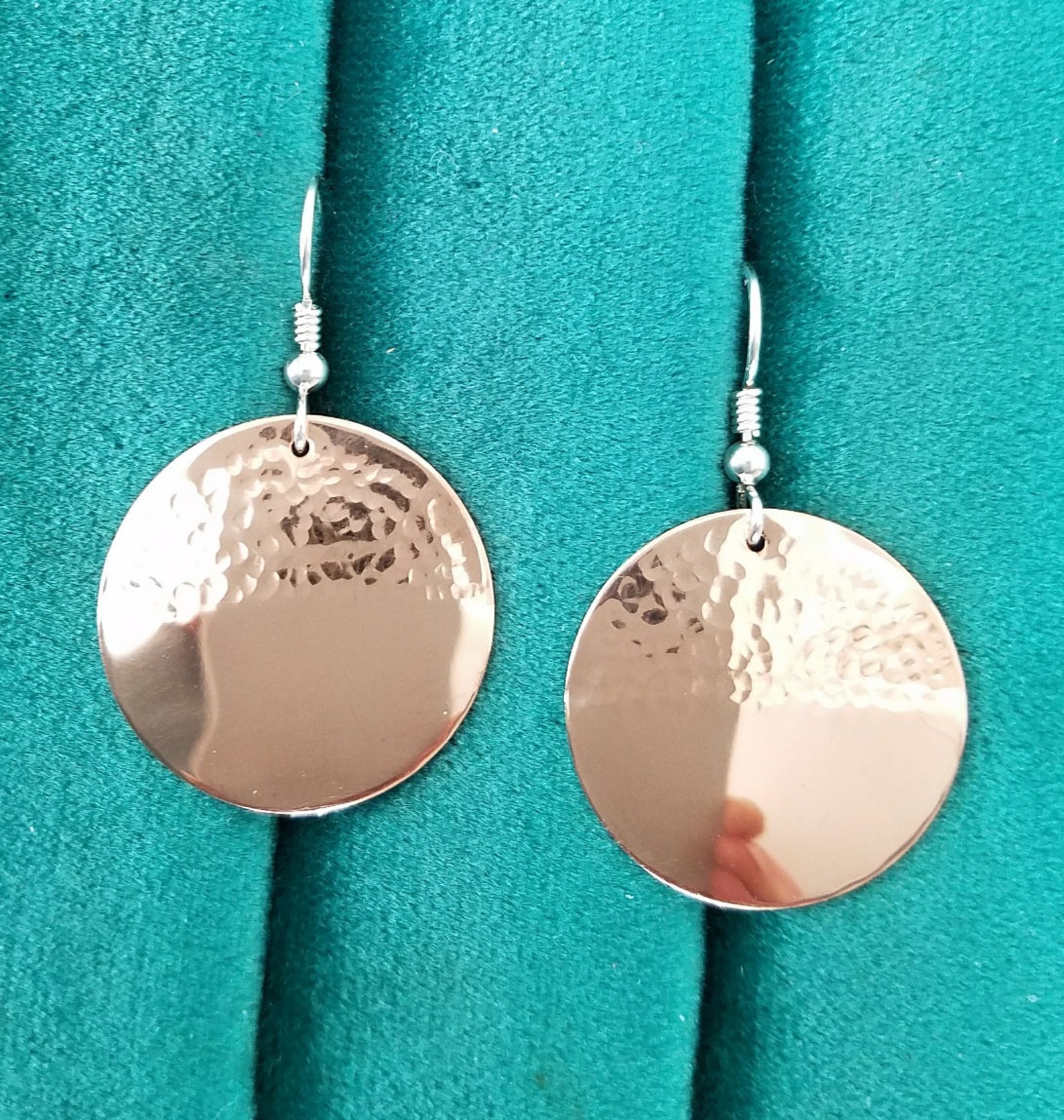 Hammered Copper Earrings Etsy