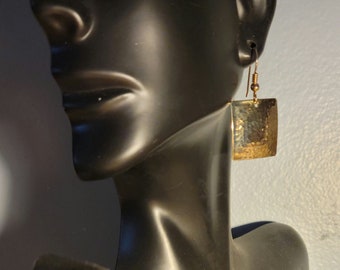 Hammered brass earrings