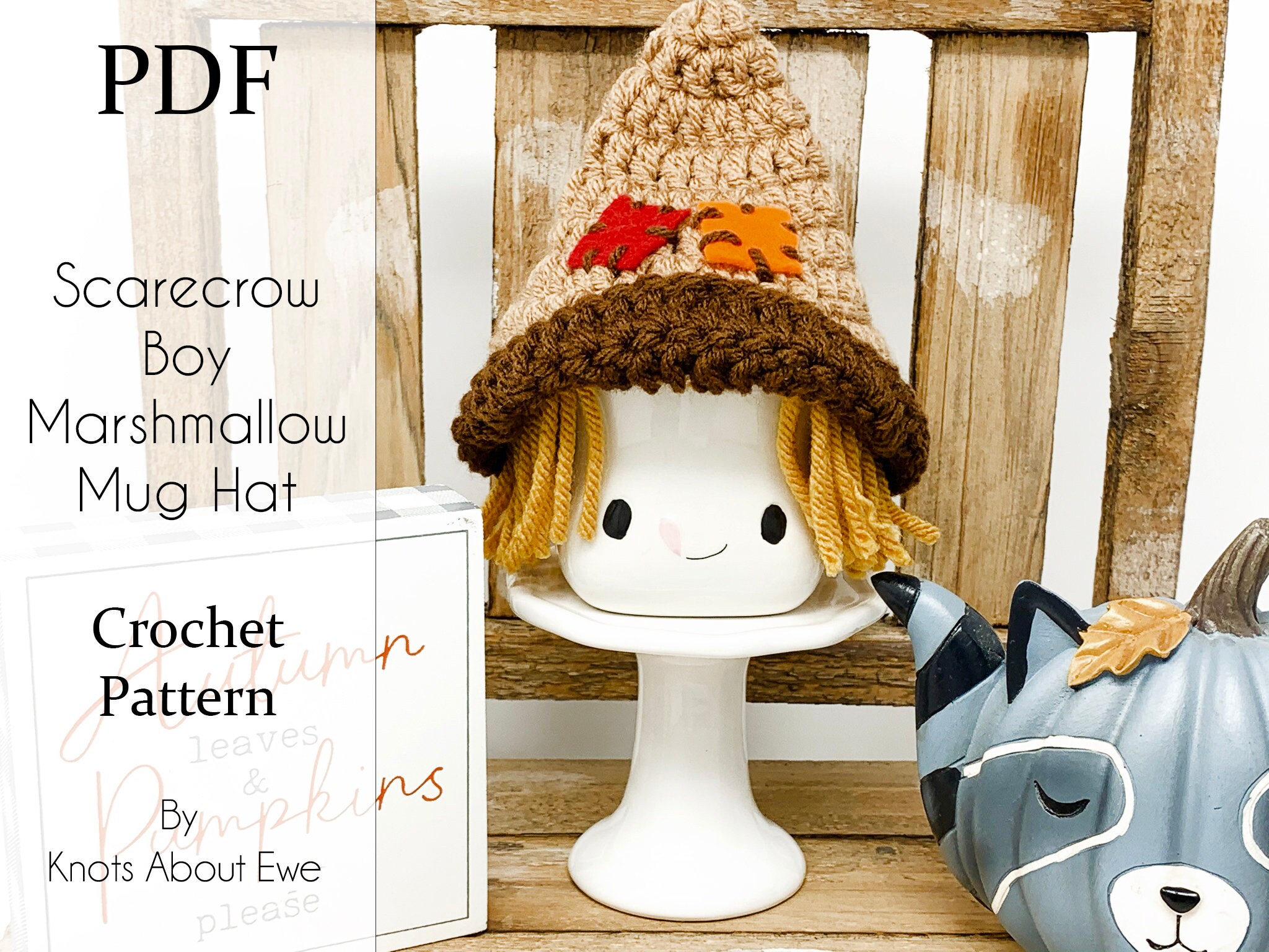 Marshmallow Mug Hat PATTERN PDF Crochet 