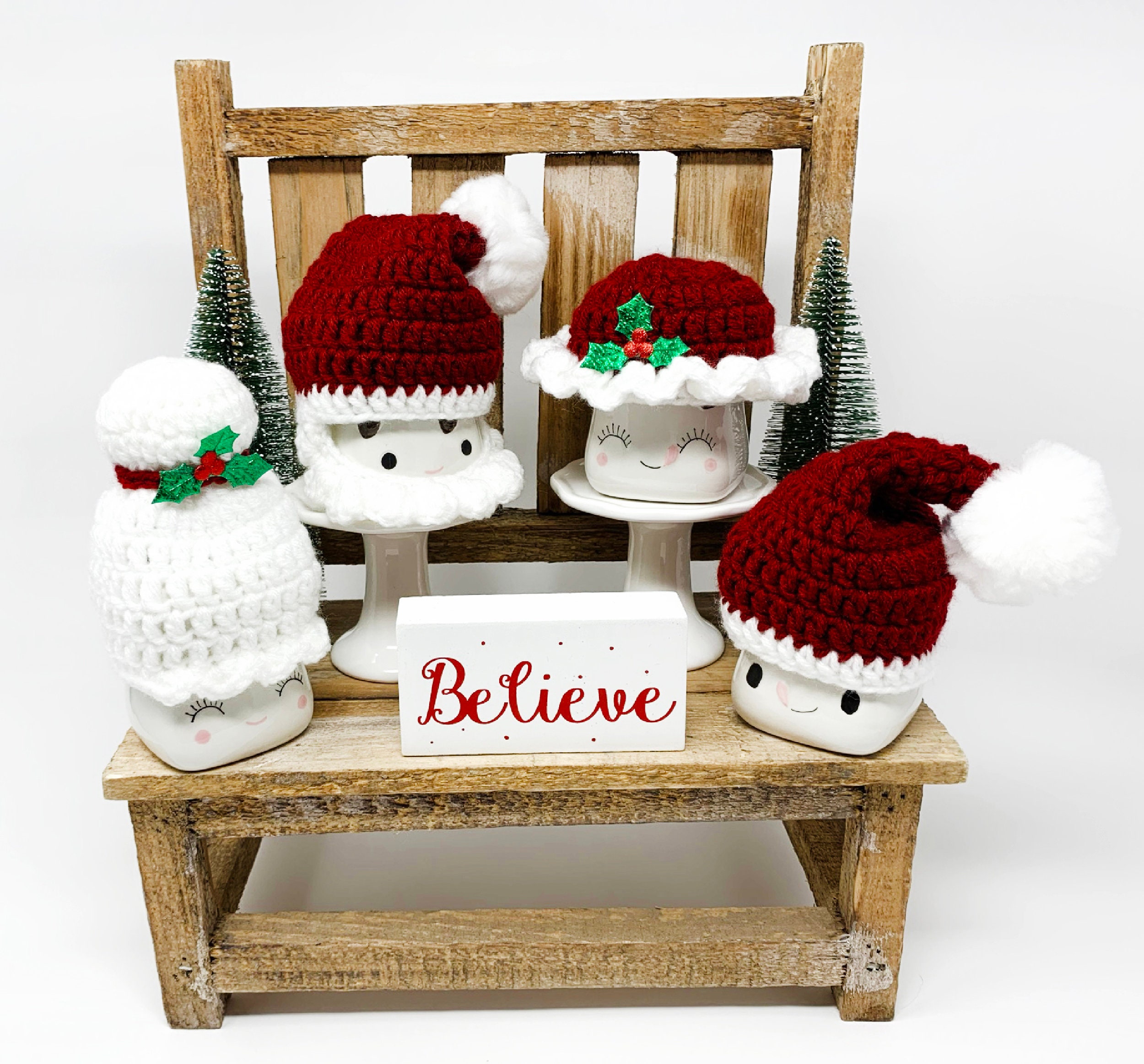 Marshmallow Mug Hat Christmas - Mr and Mrs Santa Claus Mug Hats - Rae…