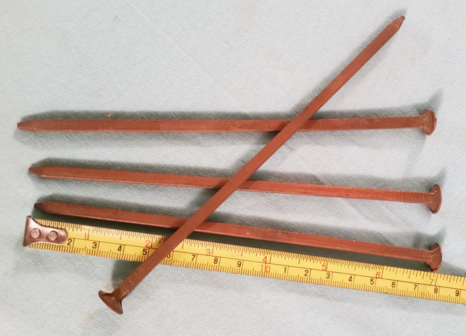 SPIKE Solid Copper Nail 7 Inch Hardened Square Shank Flint Etsy