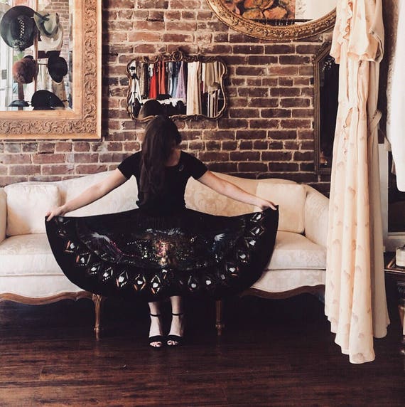 Faraway Days Skirt | vintage 1959s hand painted ci