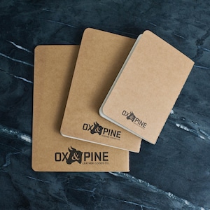 Ricariche per quaderni in carta kraft per diari in pelle ricaricabili di Ox & Pine / Non foderato, a righe, a pois, a quadretti / Set da 4 / 4x6 5x7 6x8