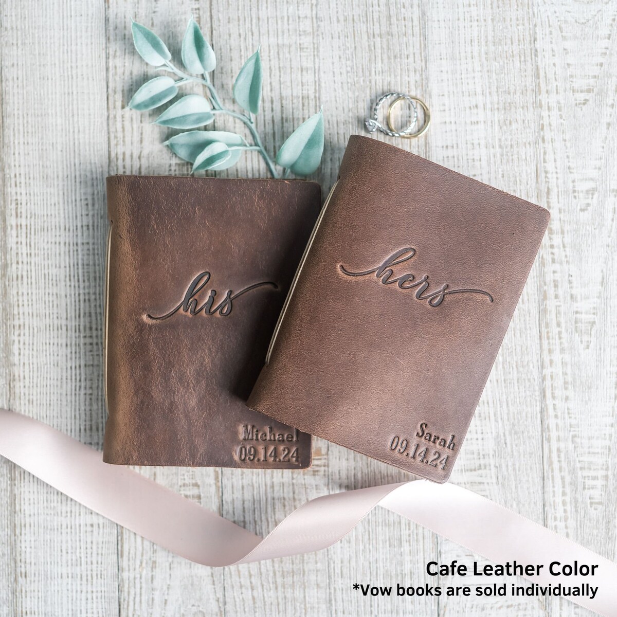 Personalized Leather Wedding Vow Books