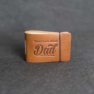 Lo que me encanta del libro de cuero DAD / Completa el espacio en blanco / Regalo personalizado perfecto para el Día del Padre / Regalo para papá / Cumpleaños / Regalo del Día del Padre