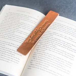 Love Story Quote Leather Bookmark | 3rd Anniversary Gift | Husband and Wife Gift | Wedding Small Present | Custom Gift|