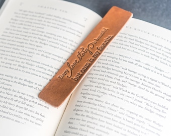 Love Story Quote Leather Bookmark / Regalo del 3er aniversario / Regalo de marido y mujer / Regalo pequeño de boda / Regalo del Día de la Madre