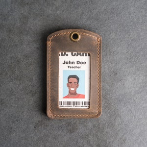 Porta-carteira de couro | Porta-crachá de identificação | Porta-carteira de couro personalizado | Presente de agradecimento ao professor | Presente personalizado | Presente de Dia dos Pais