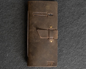 Fishing Log with Buckle Closure - Leather Fishing Journal | Father's Day Gift | 4" x 8"