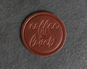 Coffee Lovers Leather Coasters | Sold Individually or Set of 4 | 100% Full Grain Leather | Mother's Day Gift