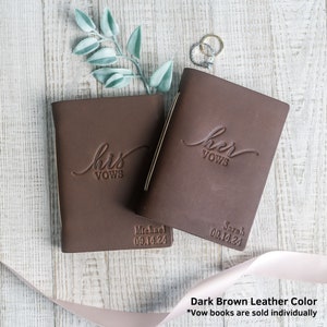 Personalized Leather Wedding Vow Book His Vows or Her Vows Customized with Name and/or Date Gift Ideas image 8