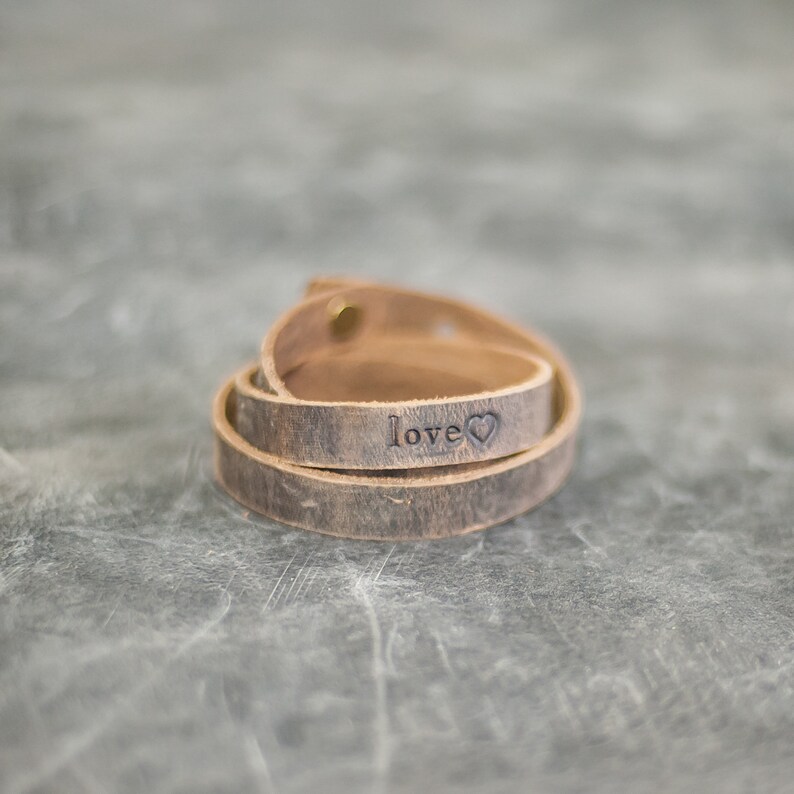 Personalized Leather Bracelet Long Leather Wrap Bracelet Etsy