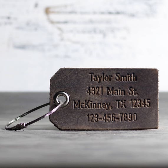 Personalized Custom Leather Luggage Tags - Etsy