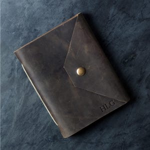 Personalized Leather Journal with Snap Closure | Handmade Sketchbook | Travel Notebook | Gift for Him or Her | Custom Gift image 12