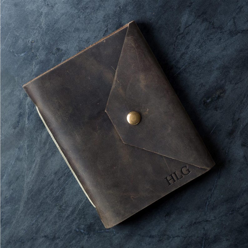 Personalized Leather Journal with Snap Closure | Handmade Sketchbook | Travel Notebook | Gift for Him or Her | Custom Gift image 12