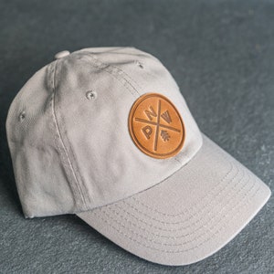 PNW Unstructured Hat | Leather Patch Unstructured Style Hats | Pacific Northwest Apparel |Mountains Hiking Apparel | Gift Ideas