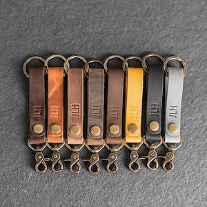 2021 Luxury Matte Leather Keychain Car Key Ring Clip Circle Buckle