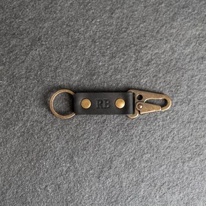 Personalized Leather Keychain | Push Clip Keyring | Key Fob Customized ...