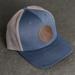 Howling Wolf Silhouette Performance Hat | Leather Patch Performance Style Trucker Hats for Men and Women | Custom Gift