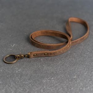 Personalized Leather Lanyard | Badge Holder | Id Keychain Necklace with Swivel Clip | Personalized Gift | Short or Long| Back to School