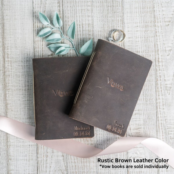 Personalized Leather Wedding Vow Book | Customize with Name and/or Date | Wedding Ceremony Keepsake | Mother's Day Gift
