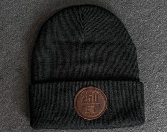America’s 250th Anniversary Leather Patch Beanie - Circle Patch | Father's Day Gift