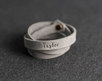 Personalized Leather Bracelet | Triple Wrap Bracelet for Him and Her | Anniversary Couple Gift | Jewelry | Rustic | Back to School