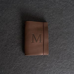 REFILLABLE Personalized Leather Pocket Journal with Elastic Closure | Professional Small Notebook | Custom Gift image 9