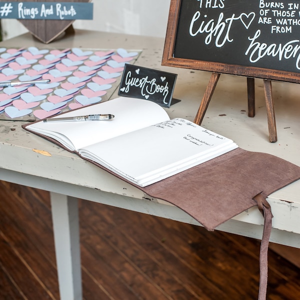 Leather Guest Book Etsy
