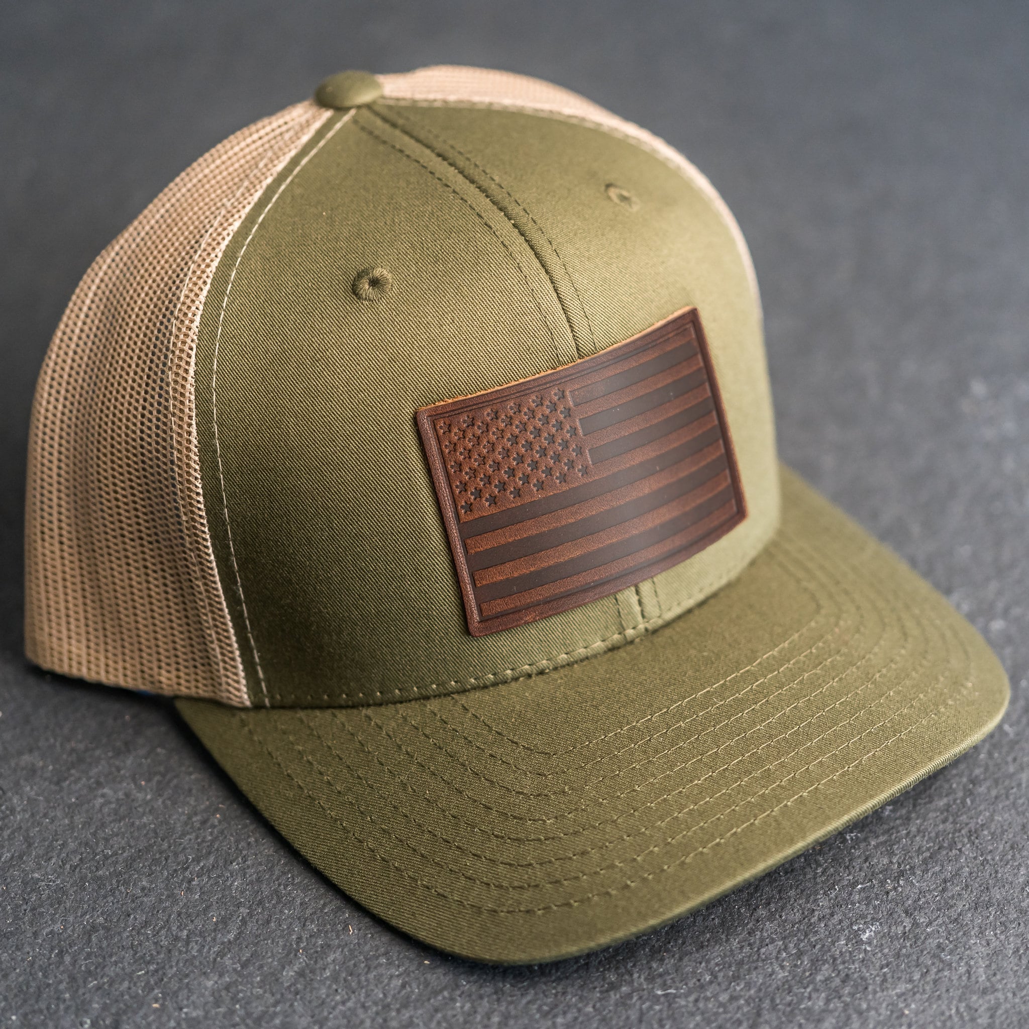 Patriotic Hats American Flag Leather 