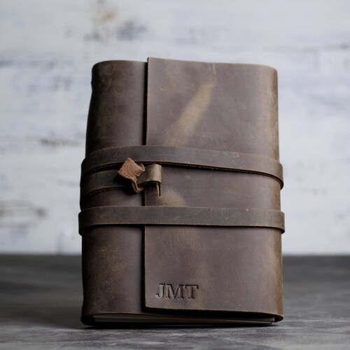 REFILLABLE Personalized Leather Journal | Handmade Notebook Sketchbook | Lined, Unlined, Dot, Graph | Custom Gift
