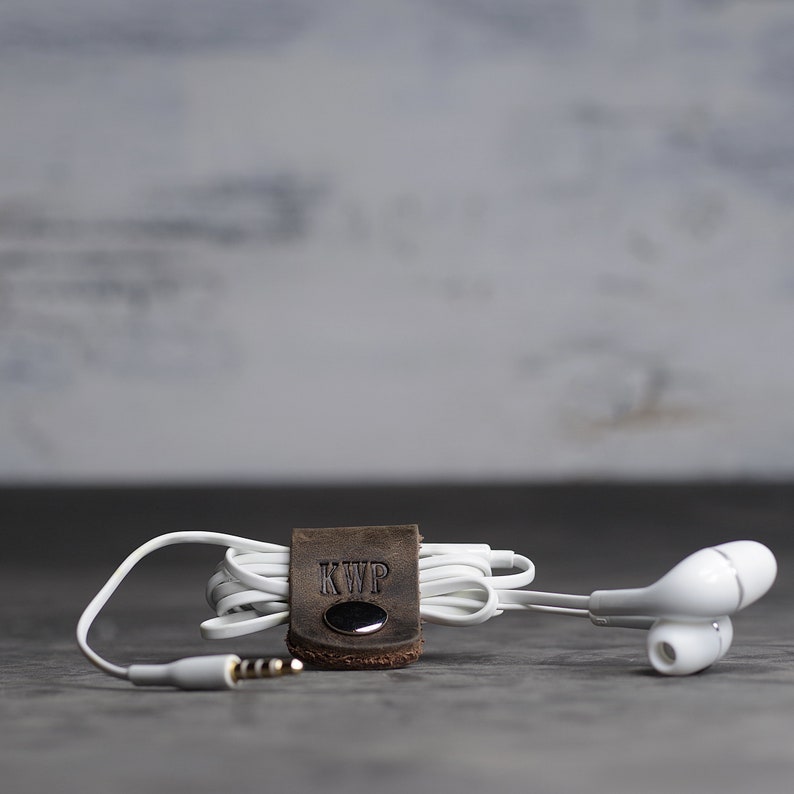 Personalized Leather Cord Wraps Headphone Holder Cable Etsy
