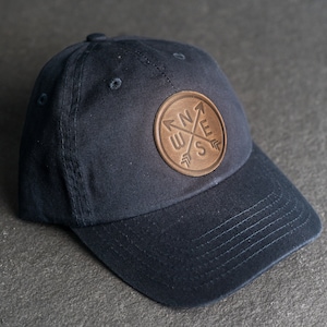 Compass Rose Unstructured Hat | Leather Patch Unstructured Style Hats for Him/Her | Travel Adventure Apparel | Custom Gift | Gift Ideas