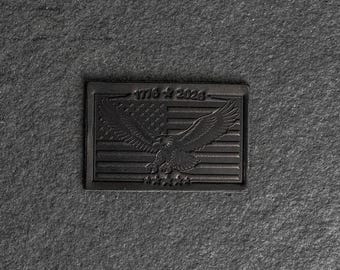 America’s 250th Anniversary Eagle Leather Patch – Limited Edition - Optional Hook and Loop Fastener | Father's Day Gift