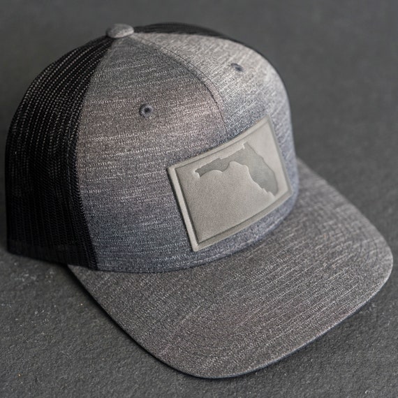 Trucker Leather Patch Hat | Heather Gray and Navy