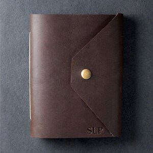 Personalized Leather Journal with Snap Closure | Handmade Sketchbook | Travel Notebook | Gift for Him or Her | Custom Gift image 4