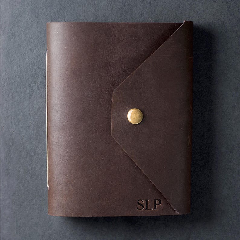 Personalized Leather Journal with Snap Closure | Handmade Sketchbook | Travel Notebook | Gift for Him or Her | Custom Gift image 4
