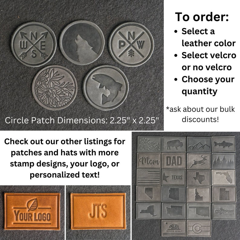 Compass Leather Patch Velcro Option 2.25 x 2.25 Circle Compass Rose Hiking Patch for Backpack, Jackets, and more Mother's Day Gift image 5