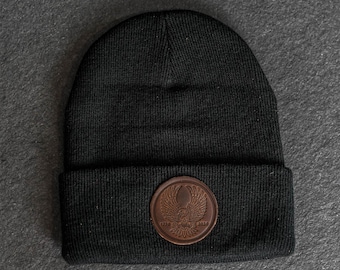 America’s 250th Anniversary Eagle Leather Patch Beanie - Circle Patch | Father's Day Gift