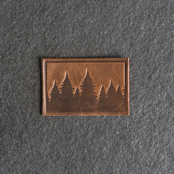 Pine Tree Leather Patch Velcro Option 3 X 2 Rectangle Tree Ridgeline Hiking  Patch for Backpacks Valentine's Day Gift 