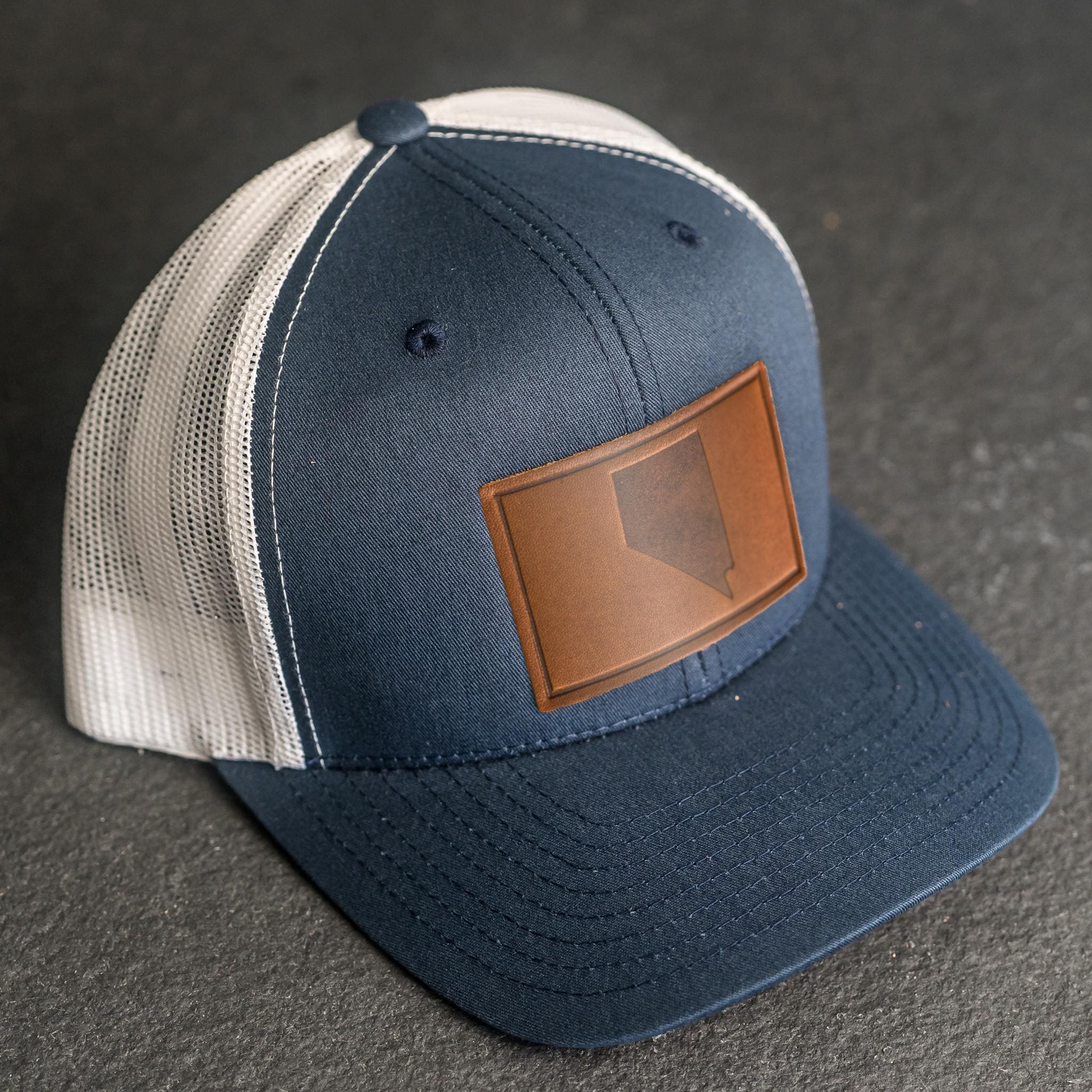 Nevada Hat | Leather Patch Trucker Style Hats for Men and  display picture 2