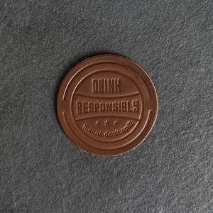 Don't Spill Funny Leather Coasters | Sold Individually or Set of 4 | 100% Full Grain Leather | Gift Ideas | Back to School