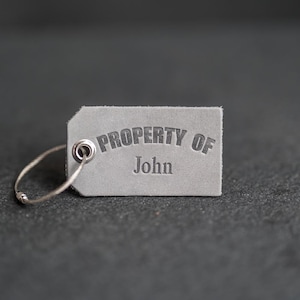 Personalized Backpack Luggage Tag | &quot;Property of&quot; stamped with Name below | Back to School | Personalized Gift