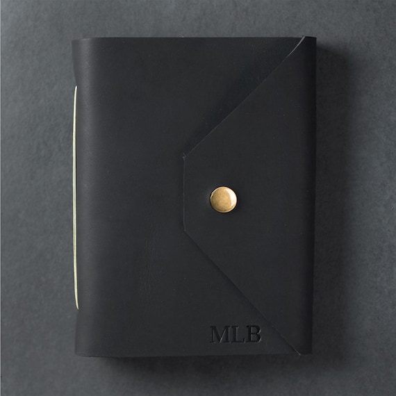 Personalized Leather Journal with Snap Closure | Handmade Sketchbook | Travel Notebook | Gift for Him or Her | Father's Day Gift