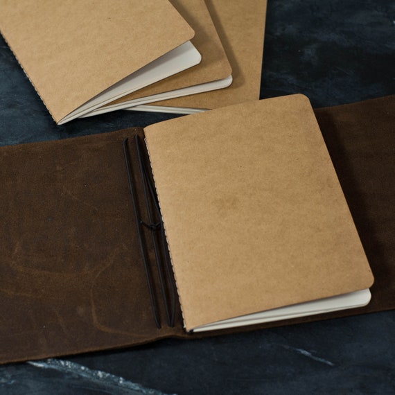 Personalised Notebook, Lined leather Journal, Brown