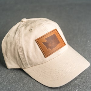 Washington Unstructured Hat | Leather Patch | State of Washington Apparel | Custom Gift | Dad Hat |  Gift Ideas