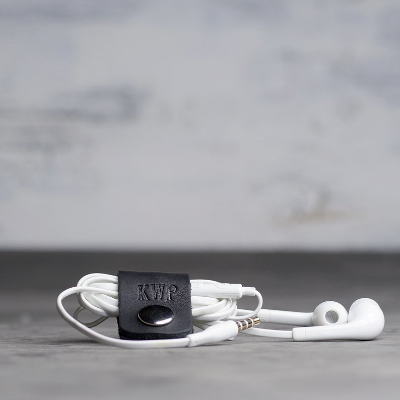 Personalized Leather Cord Wraps Headphone Holder Cable Etsy
