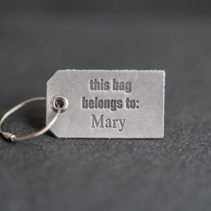 Personalized Backpack Luggage Tag | "This bag belongs to" stamped w/ name below | Back to School | Personalized Gift| Gift Ideas